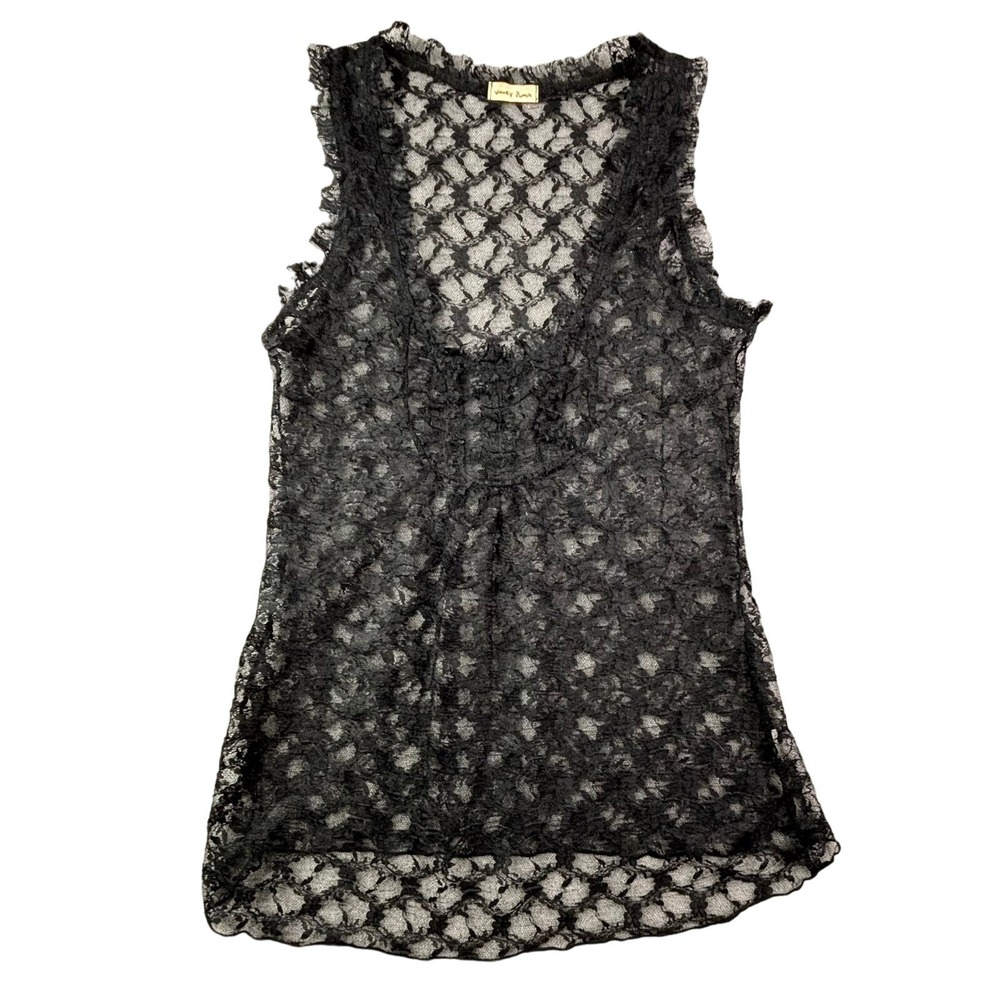 Honey Punch Black Lace Tank Top Women's S‎ Sleeveless Sheer Boho